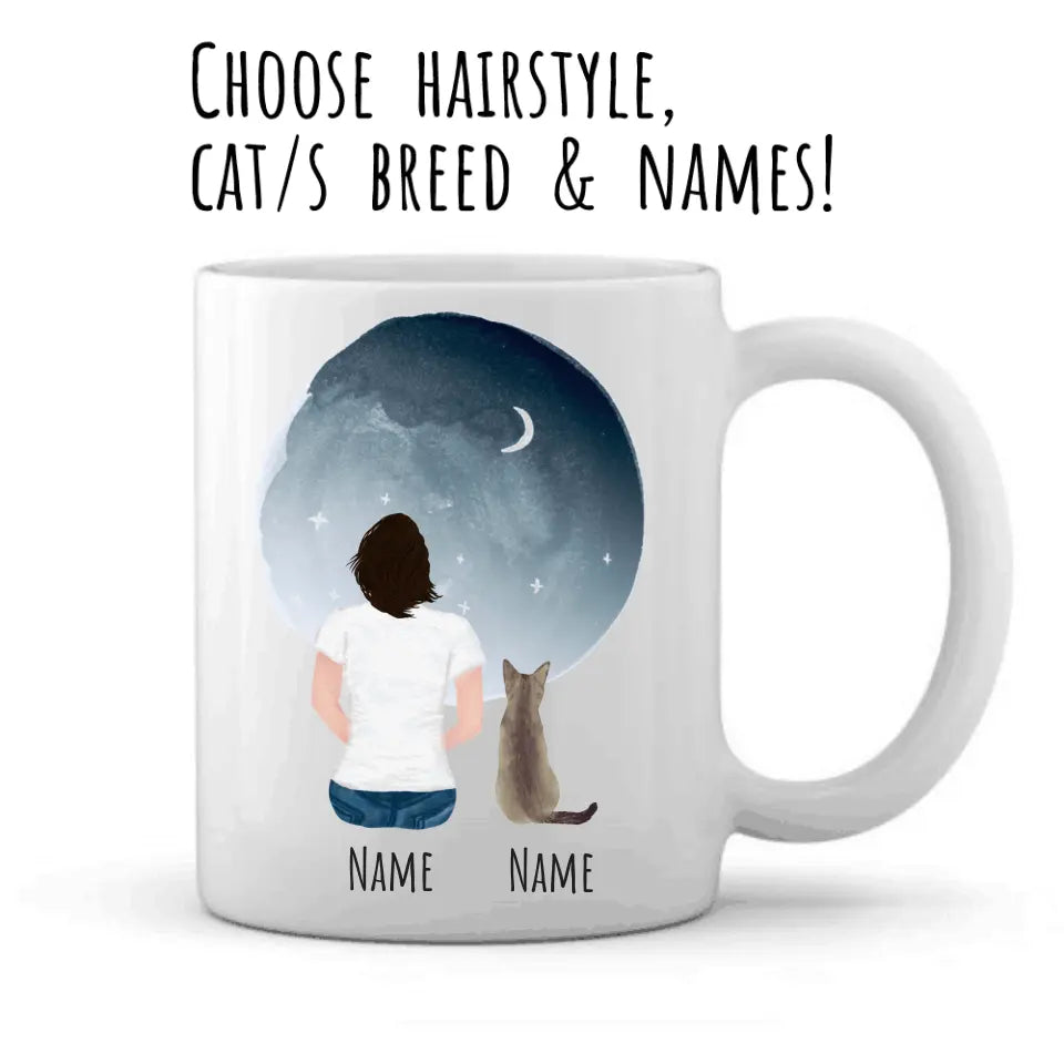 Cat Mom Watercolor Personalized Mug