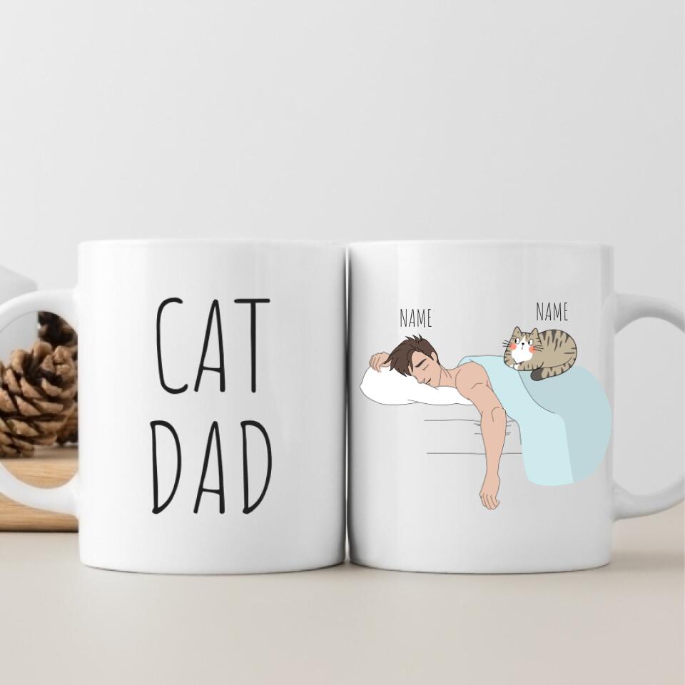 Personalized Cat Dad Tote Bag